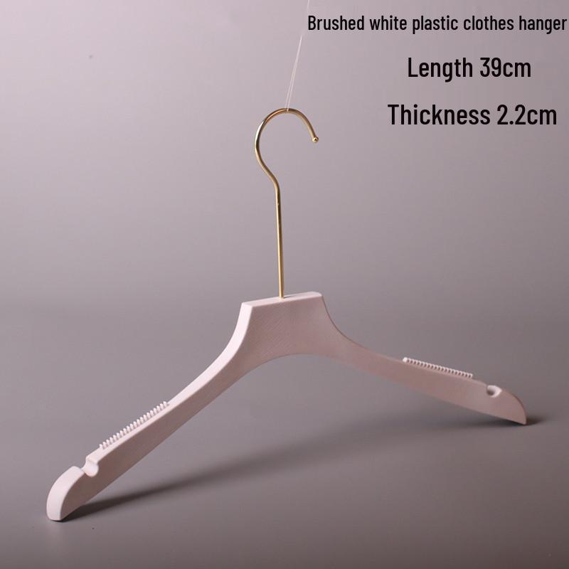 White Plastic Women's Clothing Hanger with Pant Clips for Live Streaming and Household Use