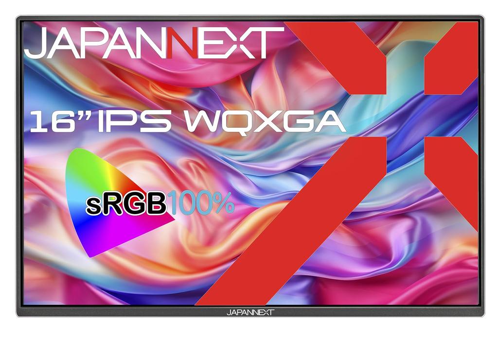 JAPANNEXT 16 Inch Mobile Monitor IPS Panel WQXGA 2560x1600 Resolution with Smart Case PC (USB/Type C/MAC compatible/Built-in