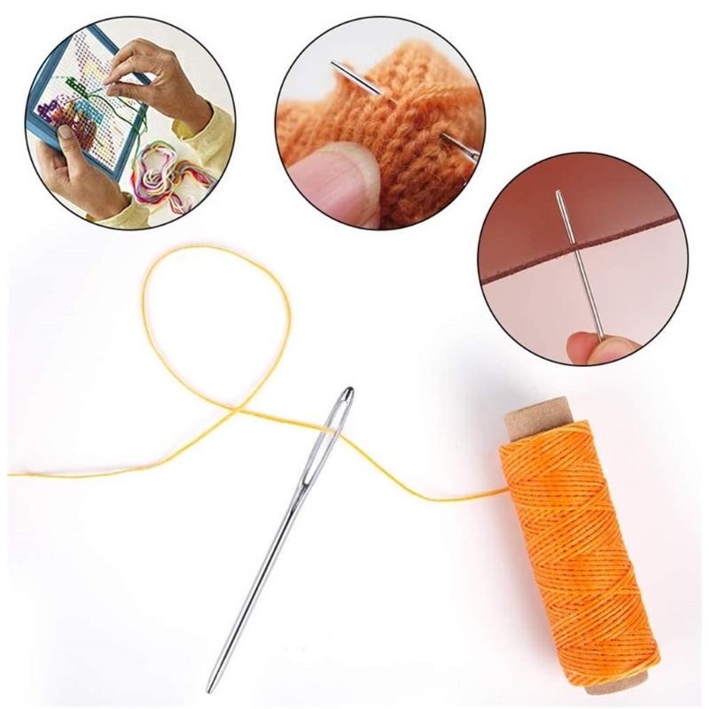 17Pcs Sewing Knitting Needle Set 8 Bent Tip Tapestry Needle, 6 Large Eye Yarn Needle, 3 Wool Needle for Hand Knitting