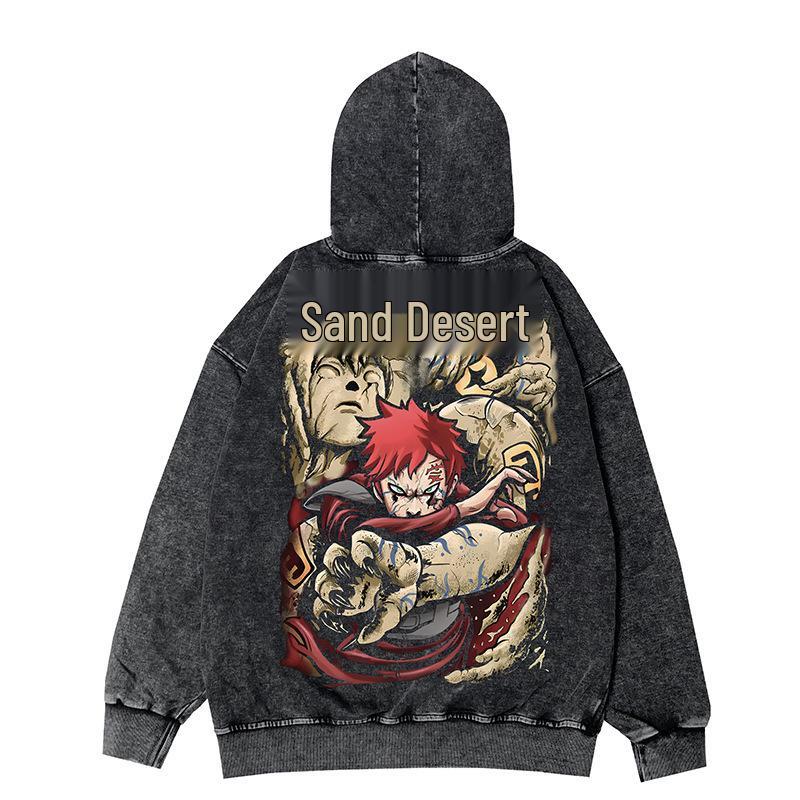 Naruto Vintage Oversized Hooded Jacket - Japanese Anime Style (Autumn/Winter)