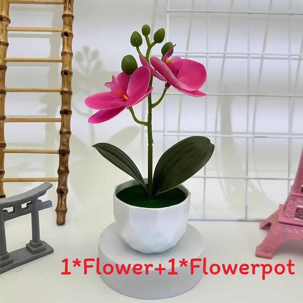 

Pot Phalaenopsis Artificial Flower Bonsai For Event Decoration Prop Home And Purple