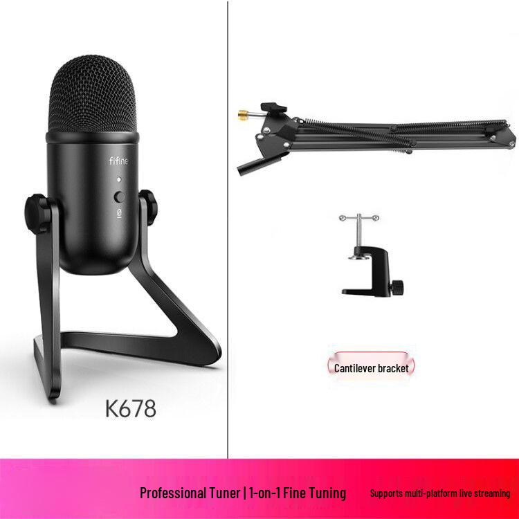 FIFINE K678 Professional Condenser Microphone for Desktop Streaming, Recording, and Gaming