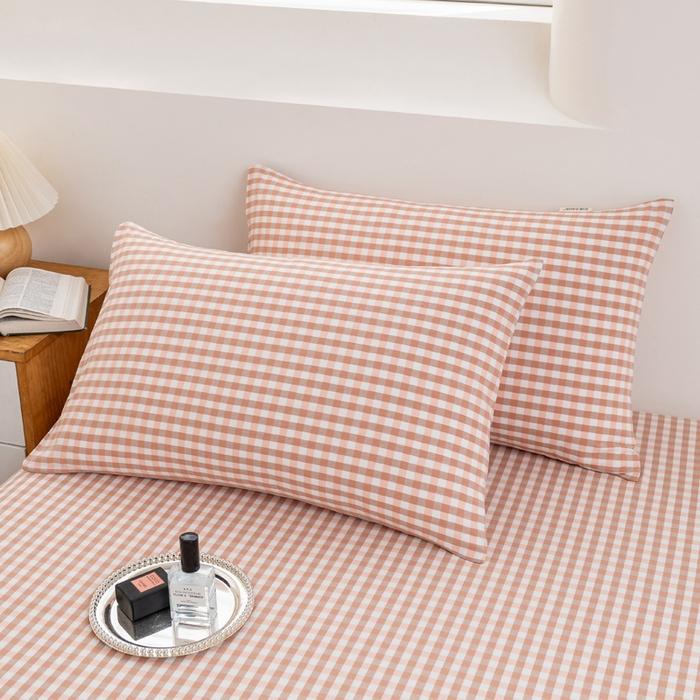 Class A pure cotton washed cotton yarn-dyed series single pillowcase solid color simple no bed sheet 48x74cm pillowcase