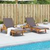 Vidaxl Sun Loungers with Cushions, 2 Pcs, 200X68X83 Cm, Solid Acacia Wood