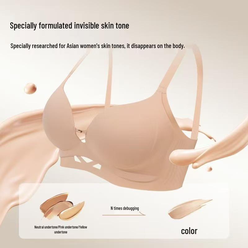 Wirefree Seamless Push-Up Bra: Invisible, Anti-Sag, Side Support for Small Busts.