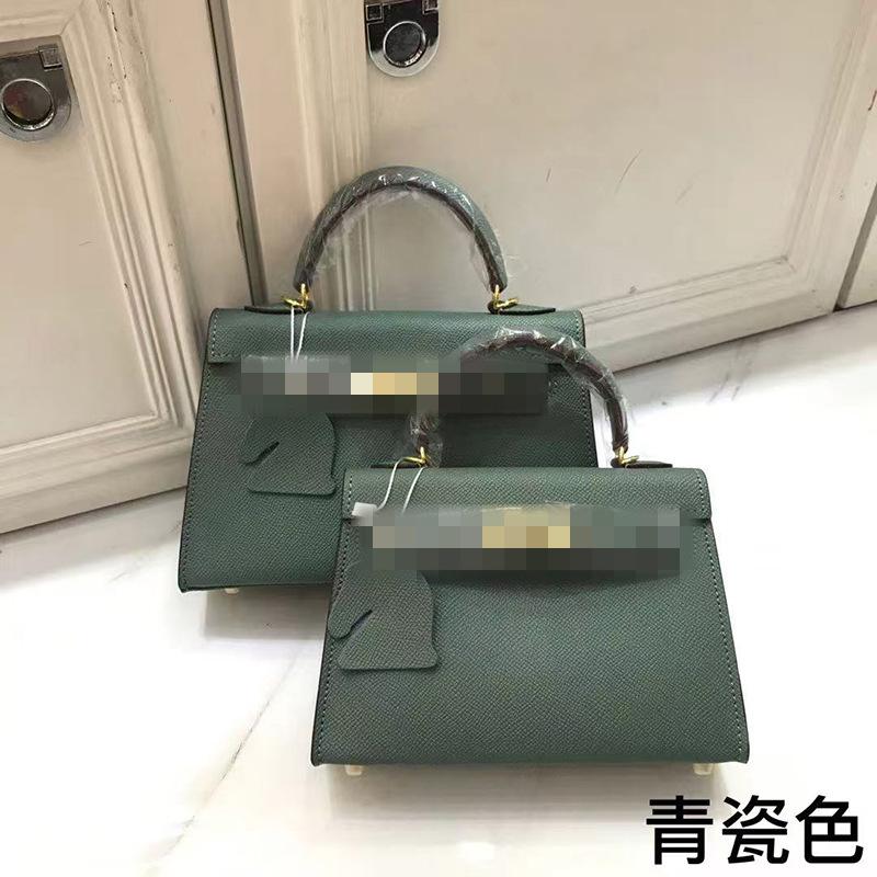 Second Generation Palm Print Cowhide Mini Small Keli Handbag 2025 New Bag Women's Commuter Versatile Shoulder Messenger Bag
