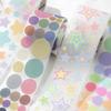 50mm * 2m Kawaii Funkelnder Sandkreis Stern Grunddekoration Stanzaufkleberband DIY Tagebuch Album Scrapbooking Material