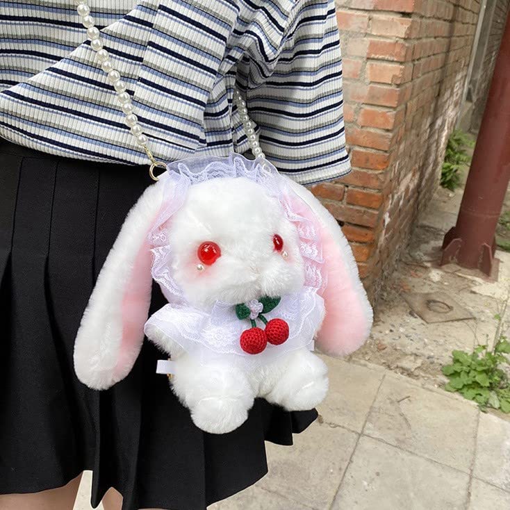 Sac à Bandoulière Harujio, Pochette, Sac Lapin en Peluche, Sac pour Femme, Porte-Monnaie, Kawaii Rêveur, Kawaii Malade, Lolita, Style Landmine, Produit en Série,