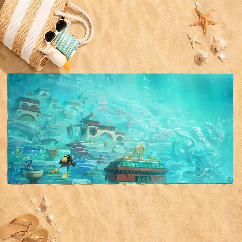 

Game Daves the Diver Towel Quick Dry Absorbent Beach Towel for Sports, Fitness, Swimming and Outdoor Activities W40*H60(CM)
