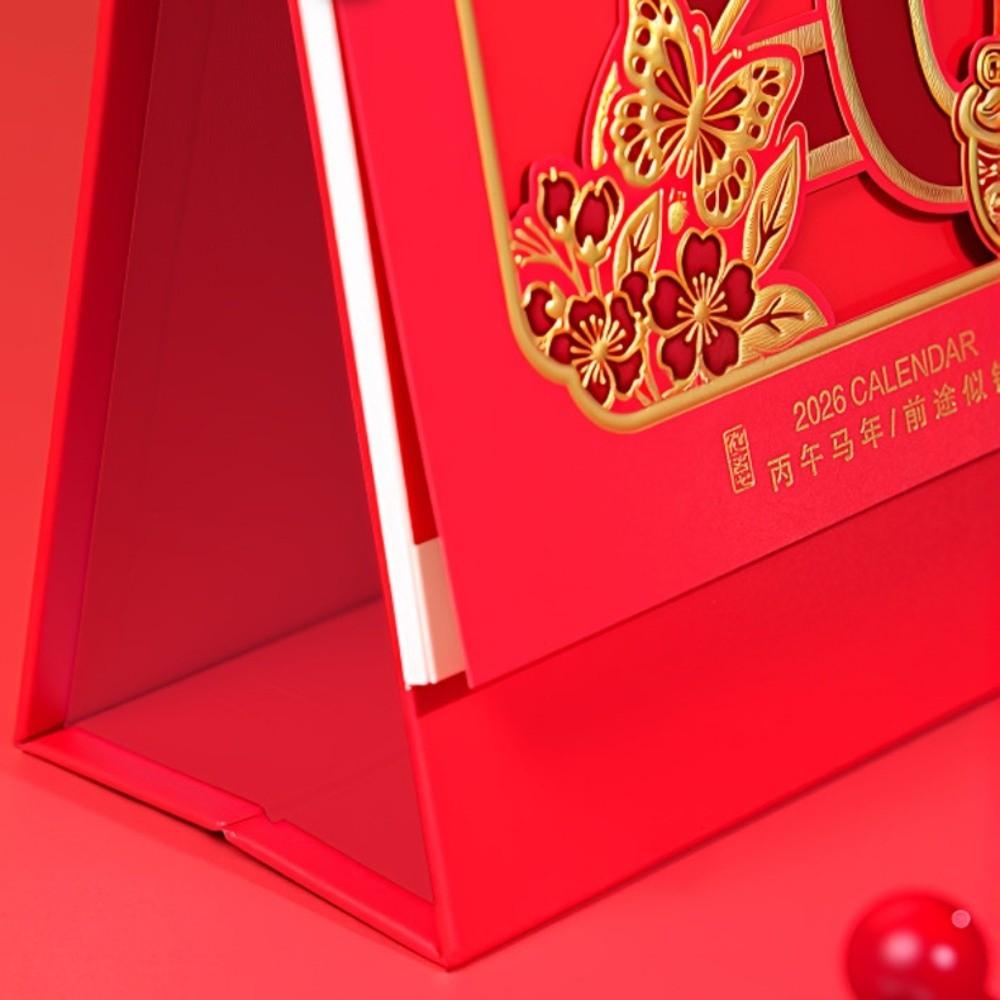 Traditional New Year Calendar Horse Year Standing Flip Calendar  Desktop Decoration