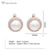Fashion Luxury Rose Gold Color Round Cubic Zirconia Drop Earrings For Women Girl Elegant Wedding Jewelry