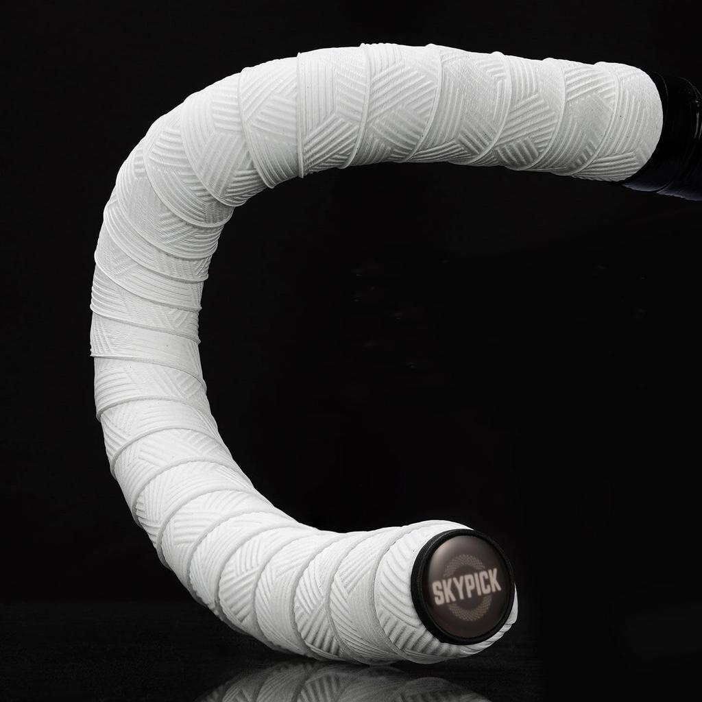 SKYPICK Handlebar Tape for Road Grip with End Left and Right Black Bikes, Tape, Anti-Slip, Plugs, EVA+PU, Set, SPX4-BK