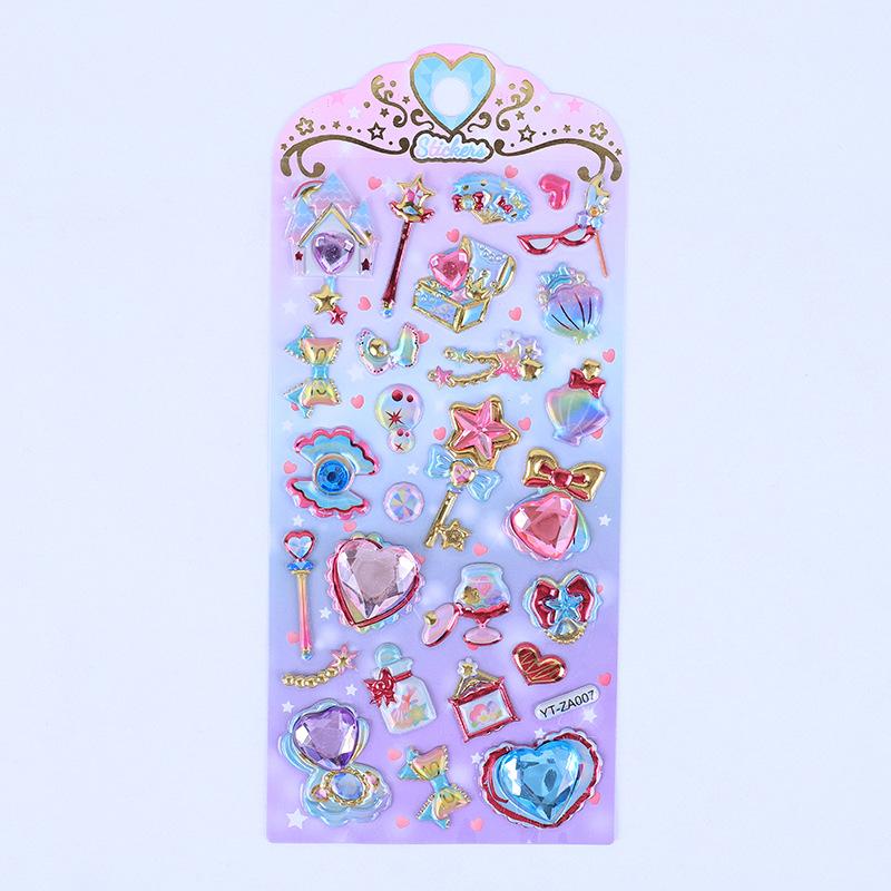 Fun Fashion 3D Relief Stickers Creative Magic Wand Gem Diamond Cute Aesthetic Stickers Diy Phone Case Shiny Decoration Sticker