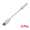 5pcs Type-C to 3.5mm Jack Converter Earphones Audio Adapter Cable Type USB C to 3.5mm Headphones Aux Cable for Huawei Xiaomi 10