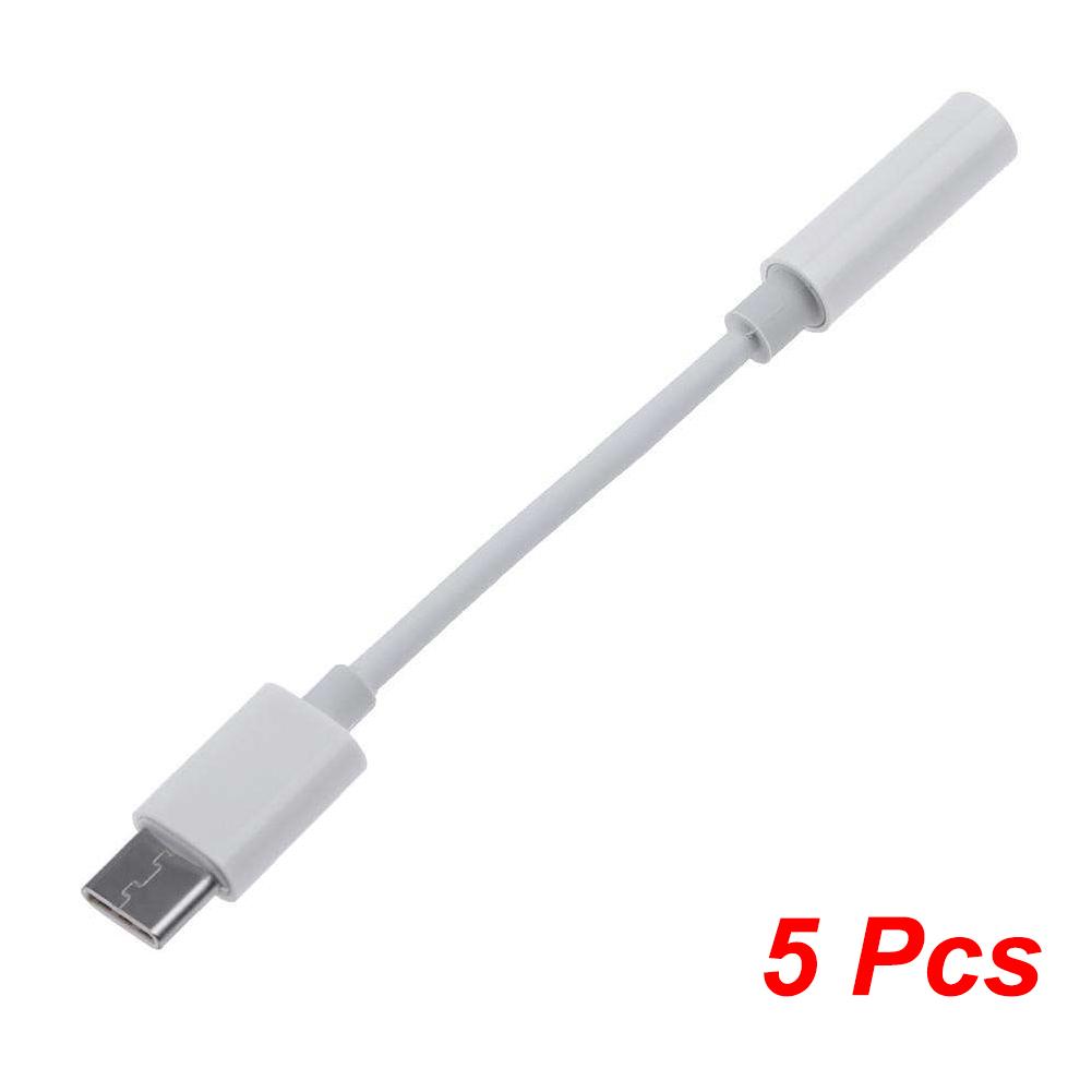 5pcs Type-C to 3.5mm Jack Converter Earphones Audio Adapter Cable Type USB C to 3.5mm Headphones Aux Cable for Huawei Xiaomi 10