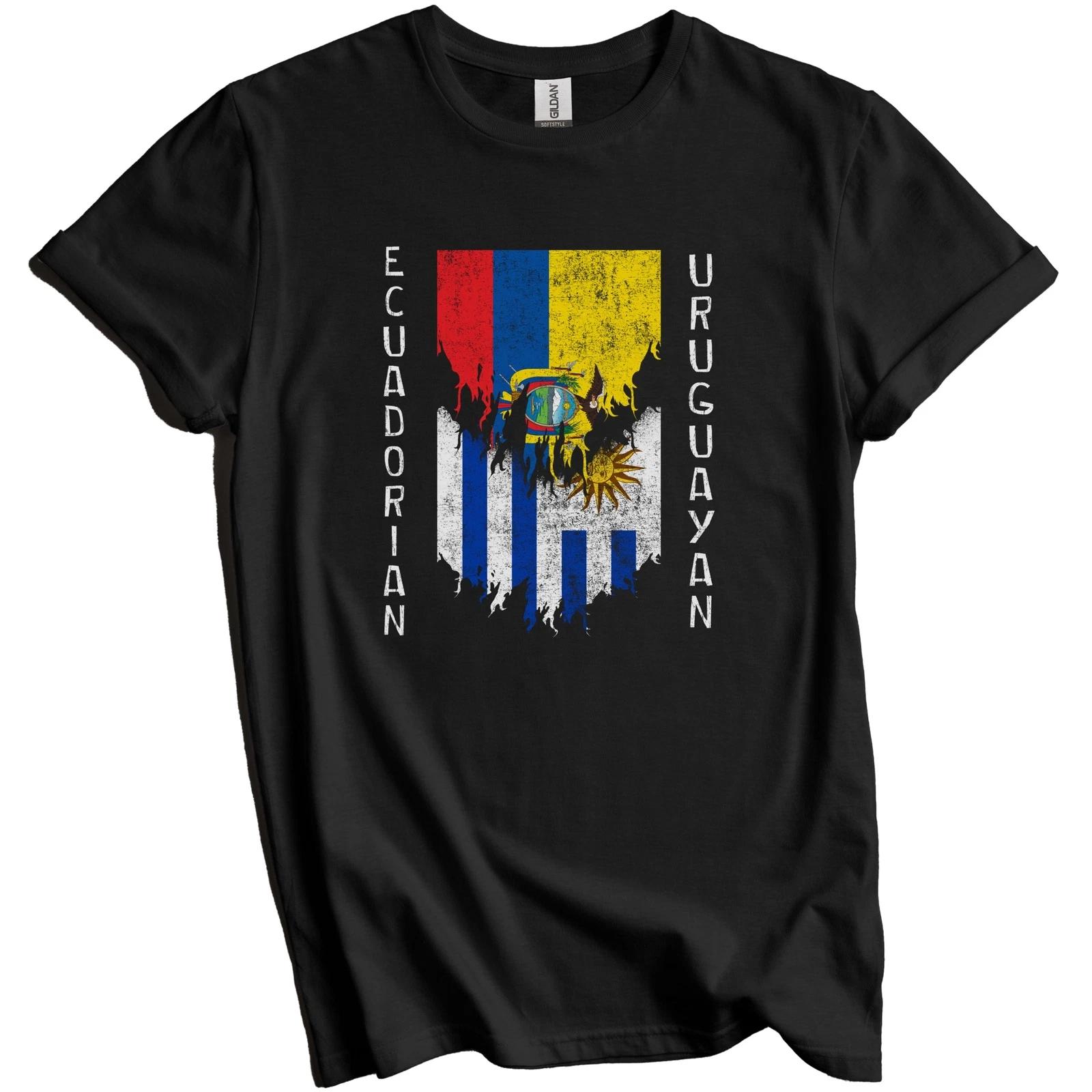 Ecuadorian Uruguayan Flags Ripped Torn Ecuador Uruguay T-Shirt S