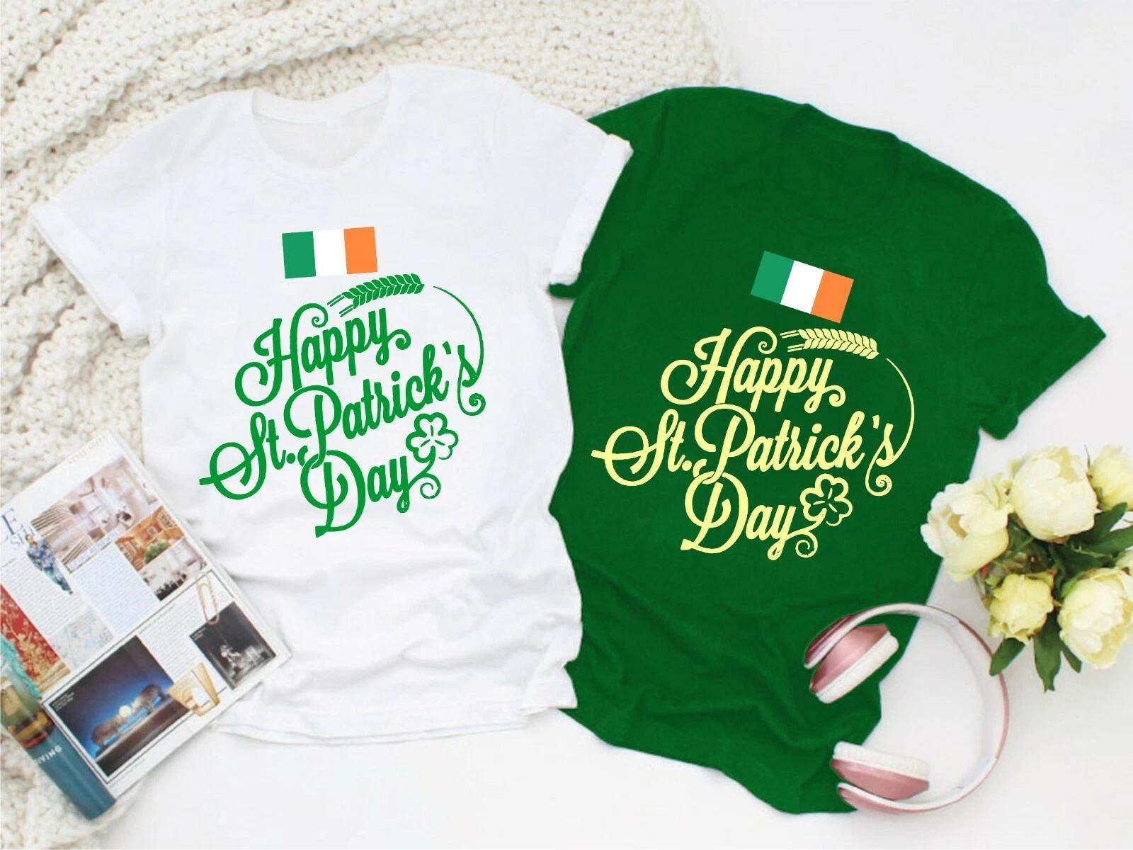 Happy St Patrick s Day T-Shirt, Leprechaun Irish Shamrock Ireland Unisex Tee Top M