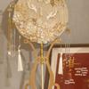 Champagne Bride Fan DIY Kit: Double-Sided Chinese Wedding Round Fan Gift Box