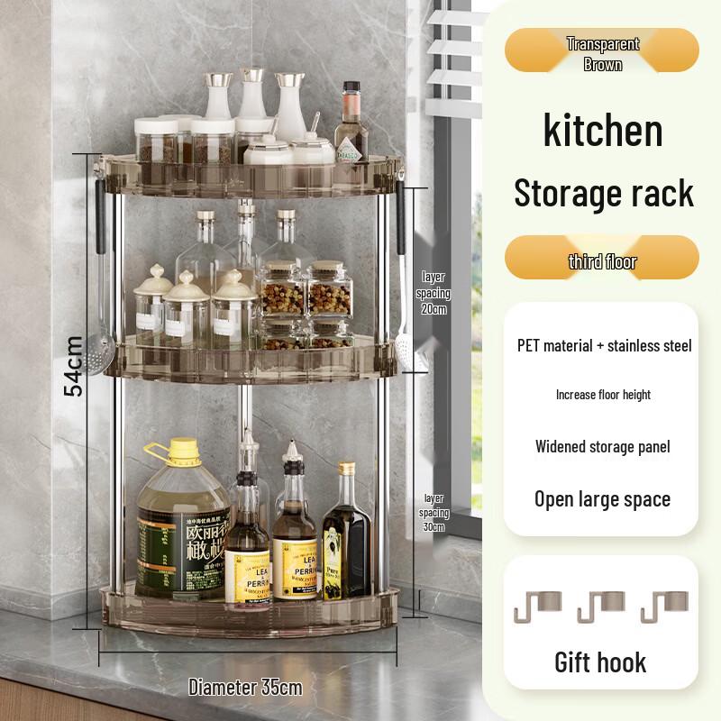 3-Tier Kitchen Corner Storage Rack