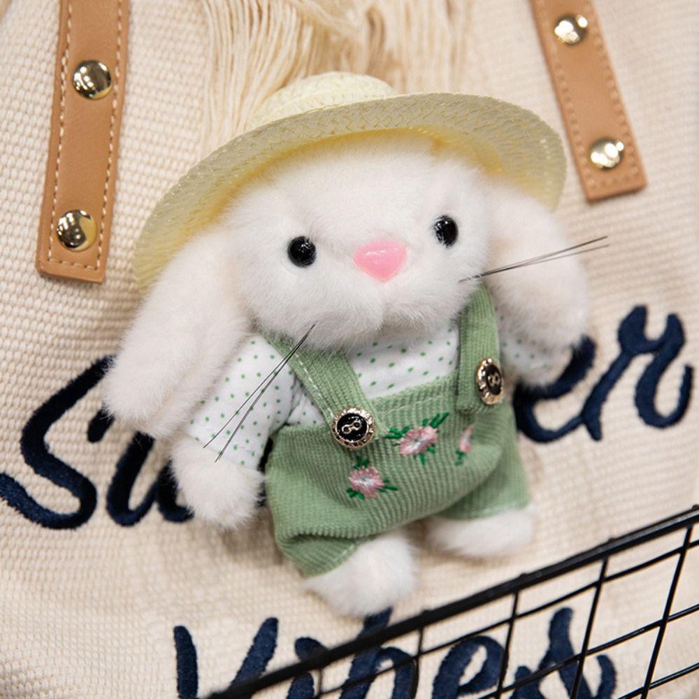 

Clothes and Hats Gardener Little Rabbit Doll Handmade Rabbit Plush Doll Kids зелений