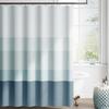 Ocean Blue Striped Shower Curtain Waterproof Fabric Shower Curtains for Bathroom Gradual Color Minimalist Design Modern Neutral
