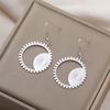 Dreamtimes Simple Hammered Sun Golden Dangle Earrings for Women Men Stainless Steel Boho Dangle Vintage Mothers Day Gifts