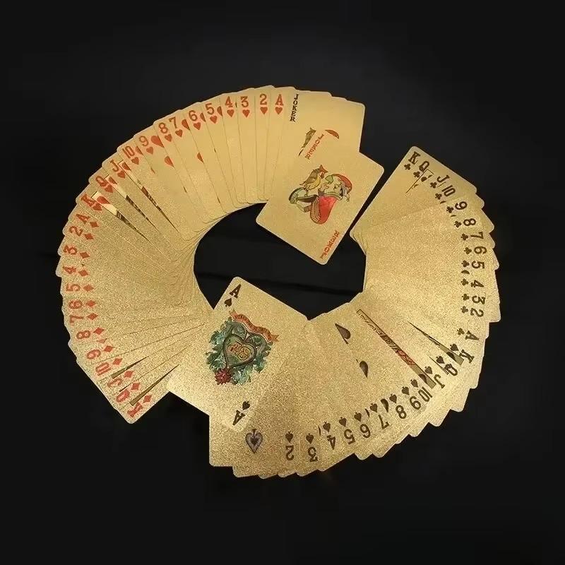 Gold Foil Playing Card Poker Game Plastic Magic Waterproof Deck Of Card Gift Collection Party Gambling Board Game Souvenir Water