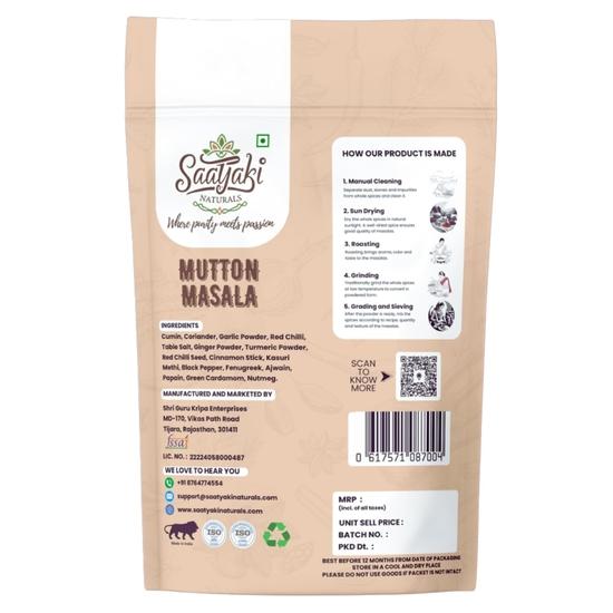 Saatyaki Naturals Mughlai Mutton Masala – 50gm | Pure Authentic Indian Spice Blend for Rich Mughlai Curries, Gravies & Mutton Dishes