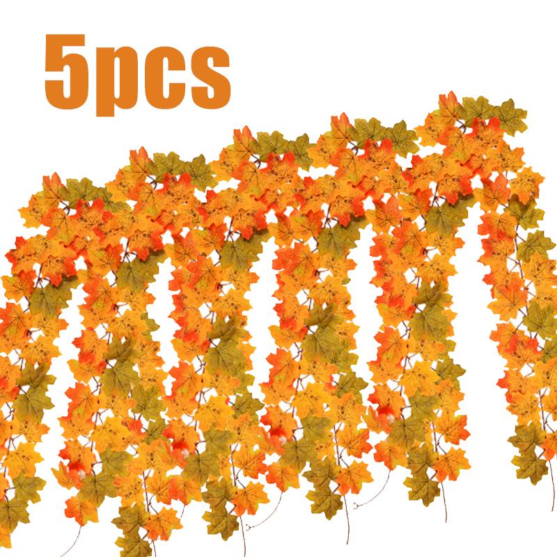 1/3/5PC Artificial Autumn Maple Leaf Decoration Thanksgiving Simulation Maple Leaf Rattan Home Party Decor Autumn Decor Leaves