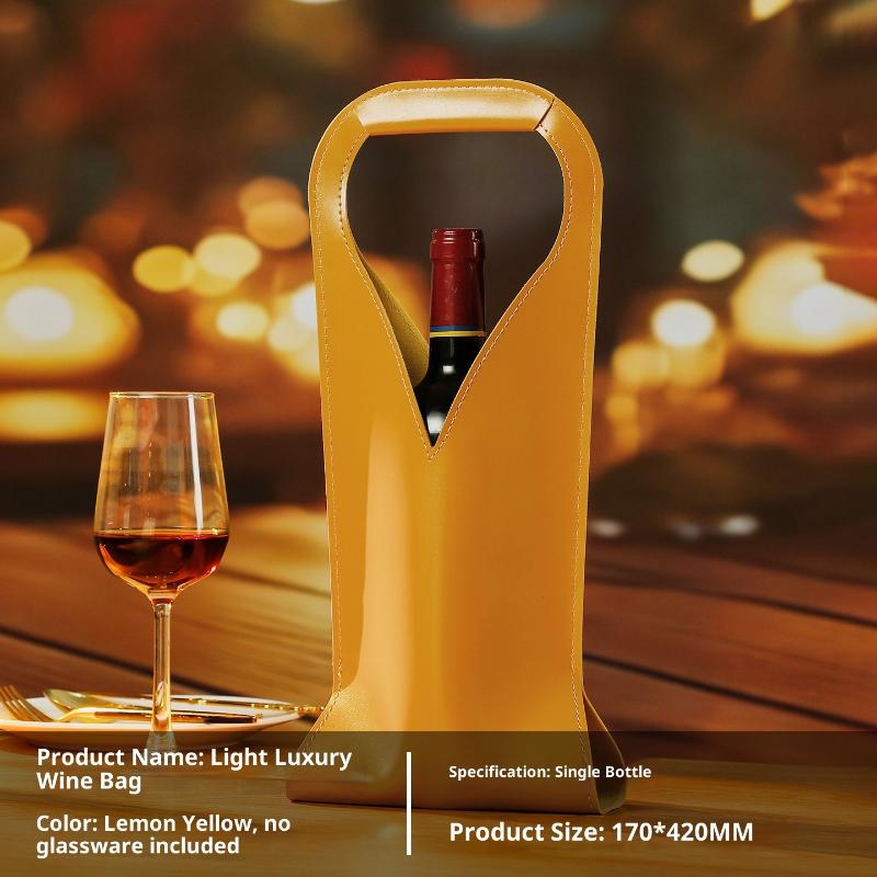 

VP 1pc Wine Packaging Bags Gift Bags Vintage PU Leather Tote Wine Bags Drinking Accessories Tote Gift Bags For Friends