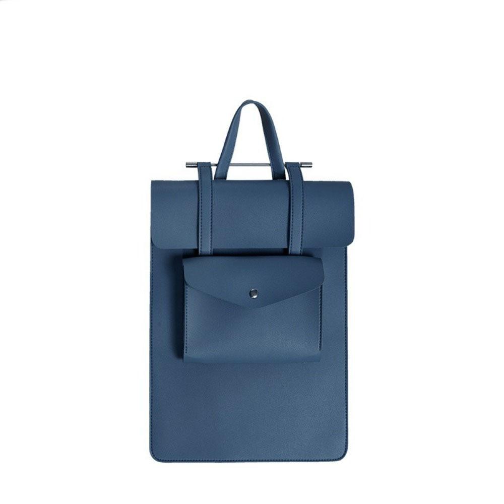 Large Capacity Notebook  Case Pouch Bag PU Leather Tablet Notebook Bag  Business Use темно-синий