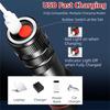 Portable Mini Flashlight Three Lighting Modes High Brightness Keychain LED Light USB Rechargeable Zoomable Focus