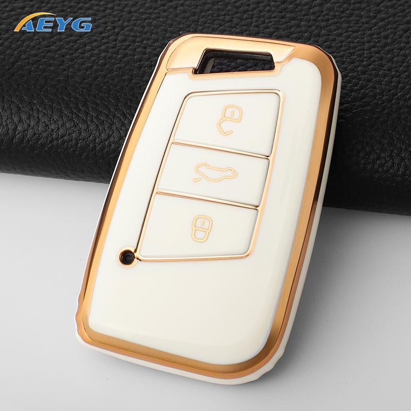 

For Vw Volkswagen Golf 7 Mk7 Tiguan Mk2 Seat Ateca Leon Fr Ibiza Skoda Octavia Kodiaq Car Key Case Cover Interior Accessories