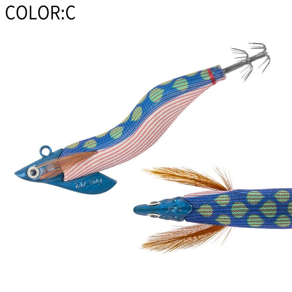 Egi 3.0 Hook Artificial Lures Sycamore Wooden Slow Sinking Jigging Lures  Deep Water