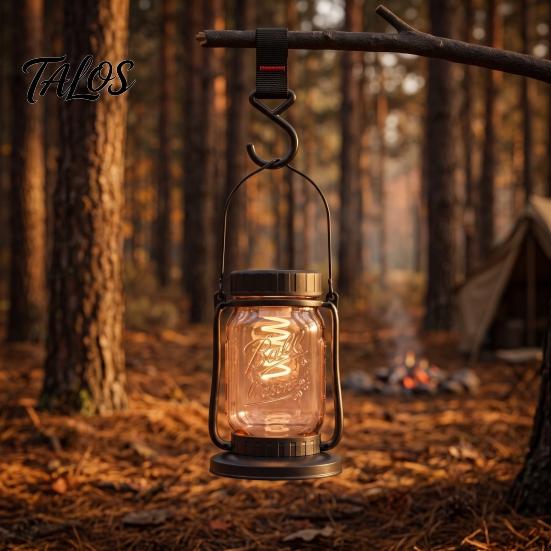 Solar Powered Lamps 1/2Pcs Camping Lantern, Waterproof Rechargeable Super Bright LED Garden Lights Lamp, Outdoor Emergency Hiking Tent Hanging Light