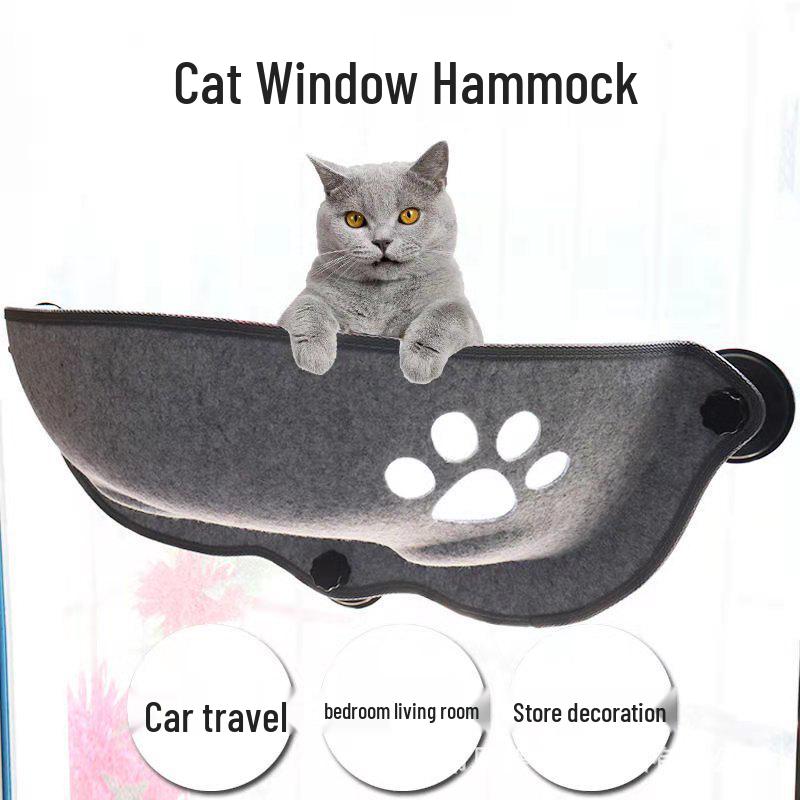 Window-Mounted Cat Hammock Bed with Suction Cups