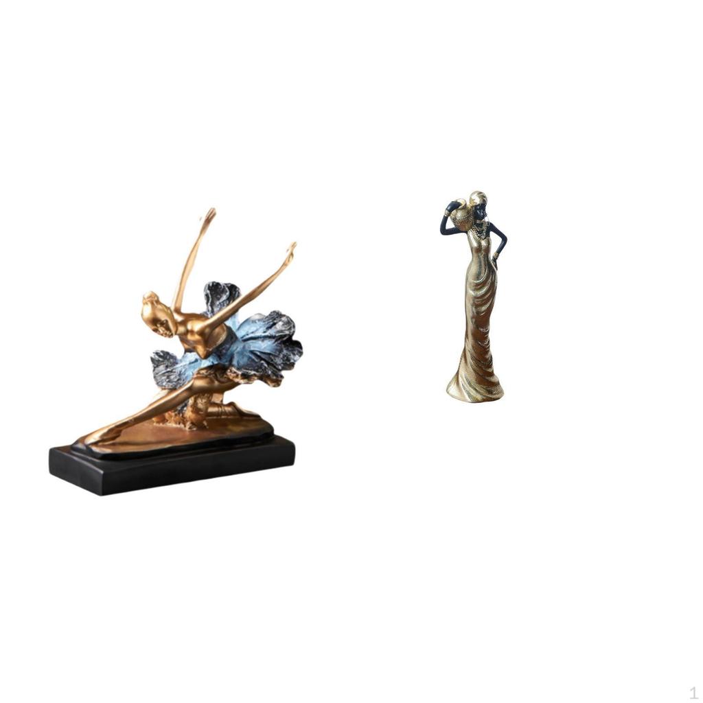Ballet Dancer Ornament Figure Ballerina Girls Statue Gift Desk Figurine for Fireplace Restaurant