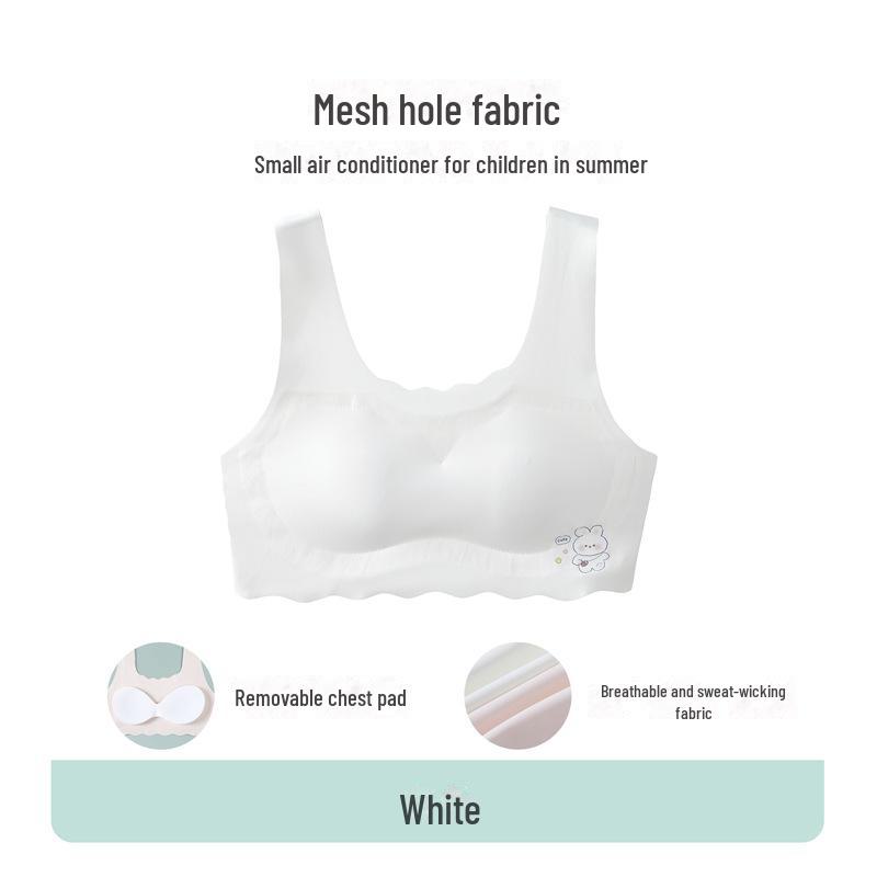 

Бесшовный бюстгальтер для девочек Ice Silk — дышащий и легкий для лета M (80-95 jin) белый