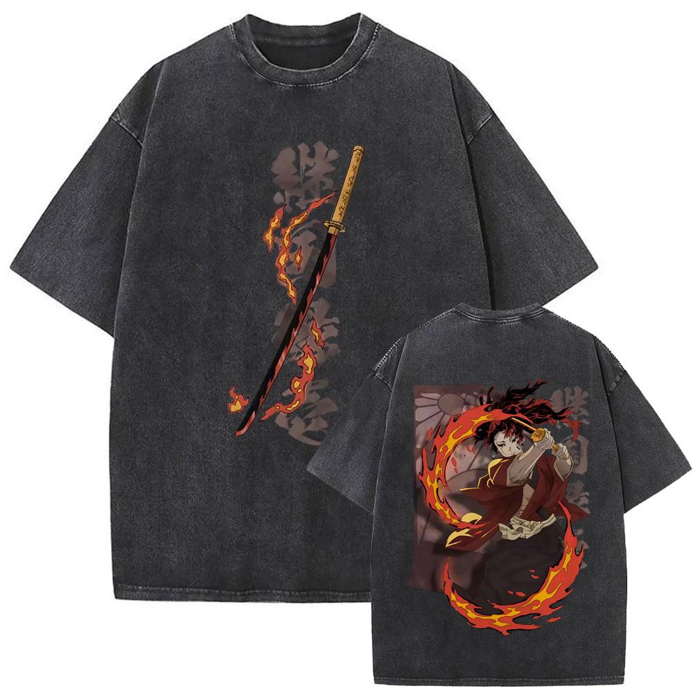 Anime Demon Slayer Tsugikuni Yoriichi Graphic T Shirt Men Women Clothing Casual Oversized T-shirts Harajuku Trendy Streetwear