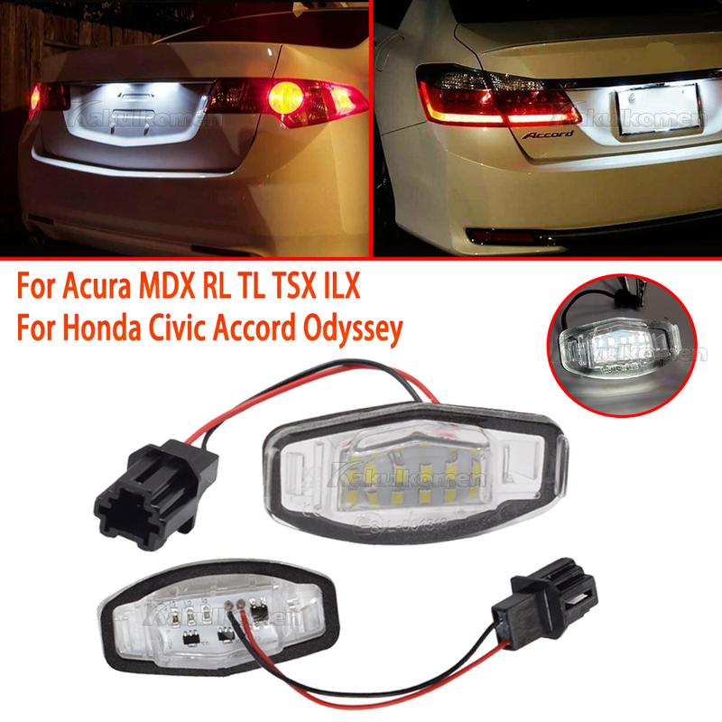 LED Kennzeichenleuchte Weiß Für Honda Civic 01-15 Accord 4D 03-17 Odyssey 00-04 Pilot 03-08 Acura MDX RL TSX RDX TL ILX