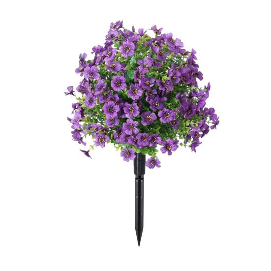Künstliche Violette Formschnittbäume mit Dornen UV-beständige Kunststräucher Büsche Frühling Sommer Kunstpflanzen für Garten Veranda Terrasse