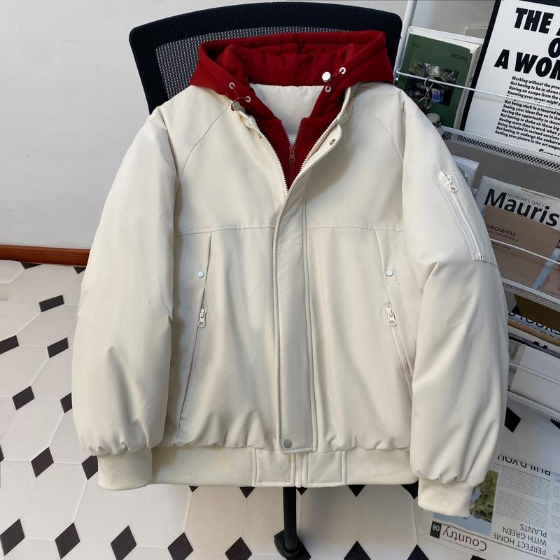 

Winter New Style Young Student Cotton-padded Jacket, Boys Jacket, Fake Two-piece Couple s Same Style Thickened Bread Jacket for Men 3XL