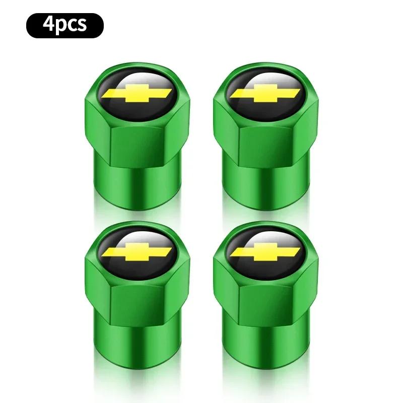 4 stk Metall Bilhjul Dekk Luftventilhetter Stilkdeksler For Chevrolet Trax Cruze Malibu Camaro Cavalier Equinox Orlando Tilbehør