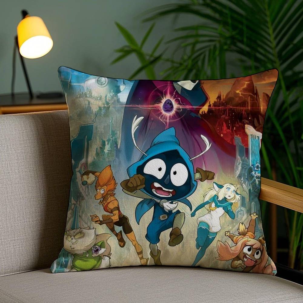 Game D-Dofus Pillow Case Home Dorm Chair Back Short Plush Double-sided Printing Office Nap Time Cushion Cover