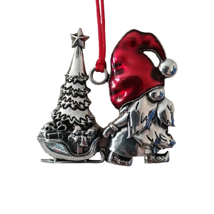 Christmas Tree Decoration Metal Dwarf Pendant Festival Tree Hanging Ornament for Mantels Table Living Room Bedroom