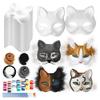 20 st Ansiktskuddsats Räv Katt Ansiktskudde DIY Halloween Maskeradset med Färg och Pensel Sminkfestrekvisita för Dansfest