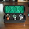 Hard Watch Travel Case,3 Slots Watch Roll Case Storage and Organizer for Men and Women,Wristwatches with anti-Move Watch Pillow