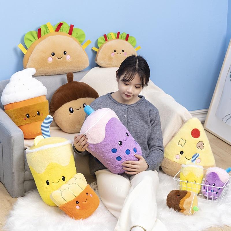 Creative Cartoon Snack And Beverage Little Rabbit Plush Pillow Sofa Cushion Stuffed Toy For Girls