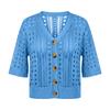 Damen Strick Offene Vorderseite Strand Überwurf - Kurzarm Cropped Cardigan für Sommer Strandurlaube