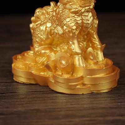 1 Pair Chinese Copper Fengshui Kylin Chi-Lin Qilin God Beast Statue For Home Decoration